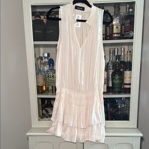 fab'rik Cream Ruffled mini dress